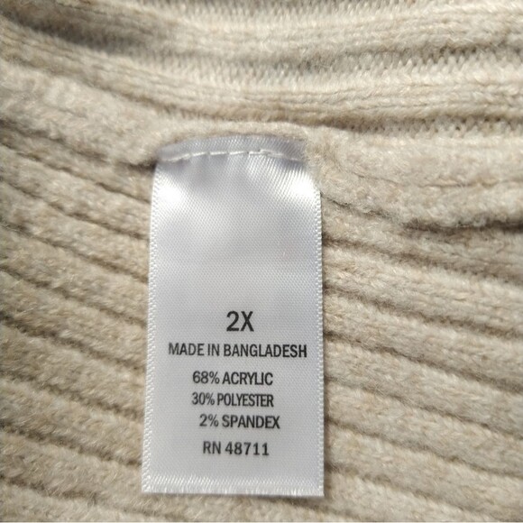 NWT Ophelia Roe Neutral Boho Western Cardigan Wrap Duster Sweater 2X - Picture 6 of 10